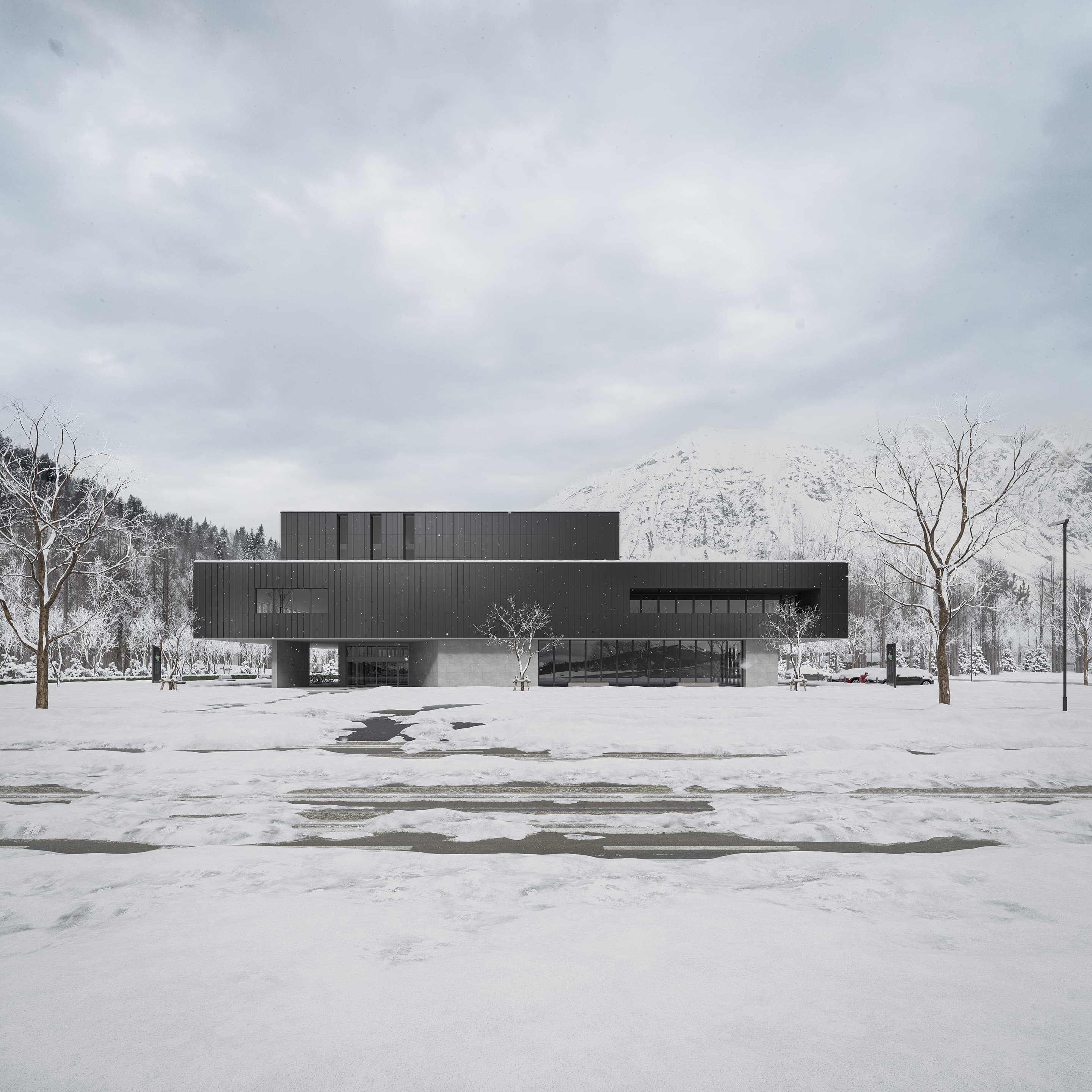 豪雪地域でも、発電量を確保します